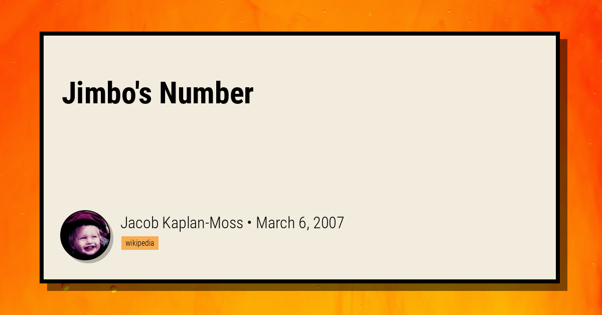 Jimbo's Number Jacob KaplanMoss